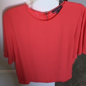 Peach/pink shirt sleeve top